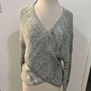 gray white sweater top